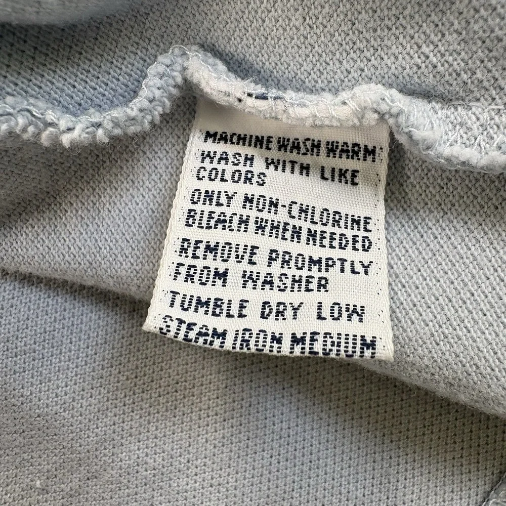 Polo Ralph Lauren Mens Size Large V-Neck Pique Ringer Shirt Light Blue Pony Y2K